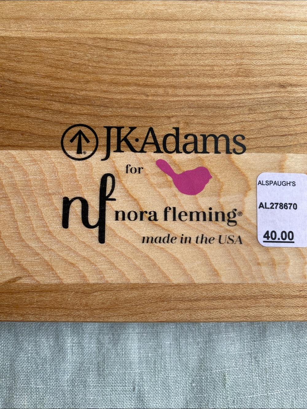 NWT Nora Fleming x JK Adams 8" x 8" maple wood cheese board - Picture 9 of 9